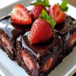 Brownies de Fresa Cubiertos de Chocolate First Image First Image