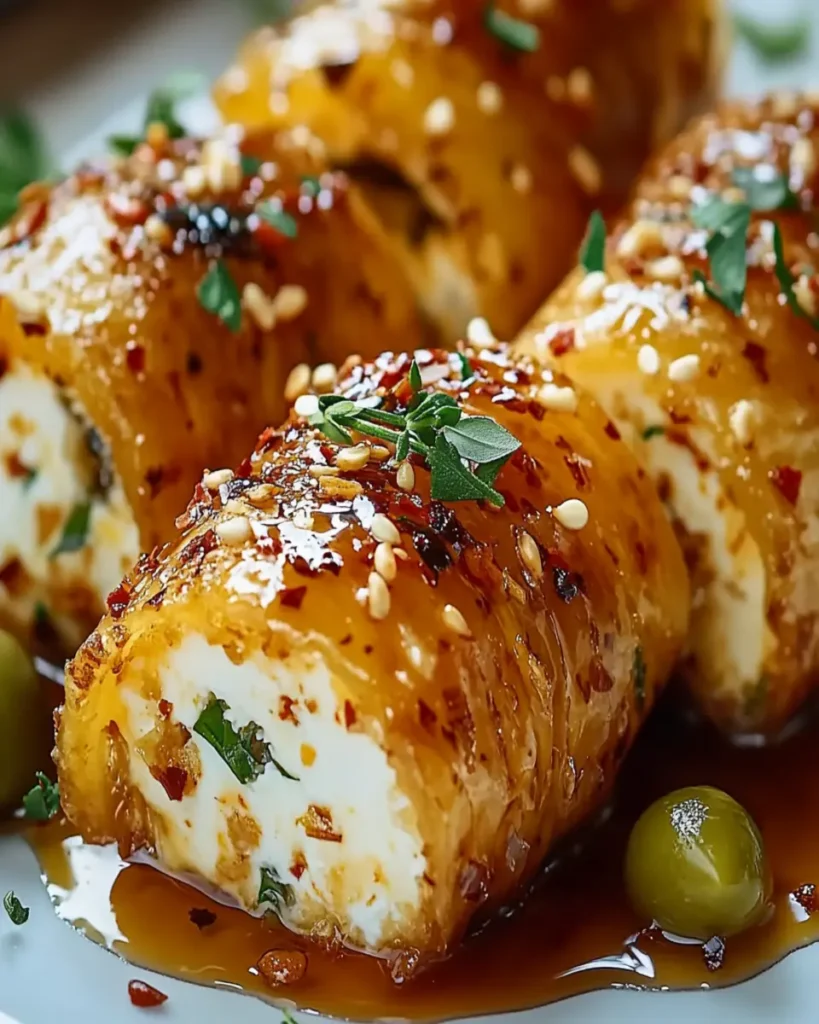 Rollitos de Feta al Horno con Miel Picante First Image First Image