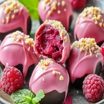 Trufas de Cheesecake de Frambuesa sin Hornear First Image First Image