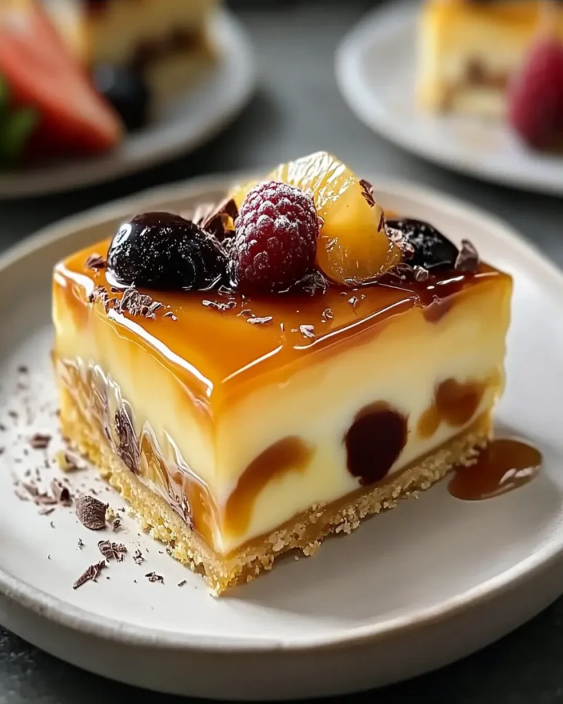 Tarta Cremosa de Leche Condensada con Capa de Caramelo Dorado First Image First Image