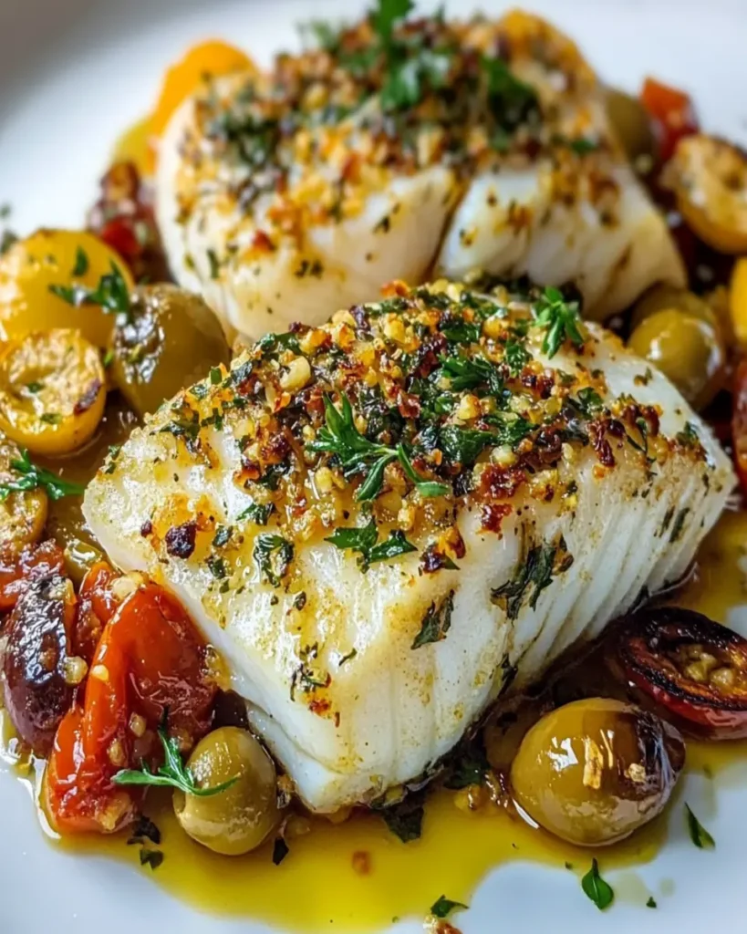 Bacalao Mediterráneo al Horno Sin Gluten con Limón y Ajo First Image First Image