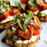 Tostada Caprese con Tomate y Albahaca First Image First Image