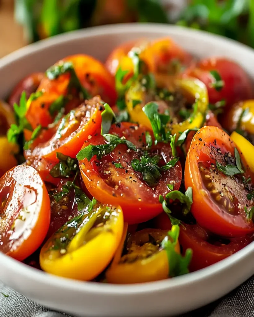 Ensalada Fresca de Tomates Marinados First Image First Image