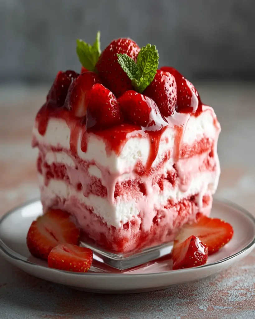 Pastel Helado de Fresas Sin Horno First Image First Image