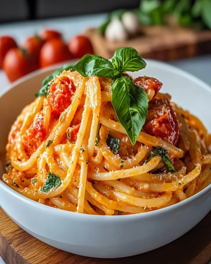 Pasta Cremosa de Tomate y Ajo First Image First Image