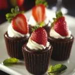 Copas de Chocolate y Fresa Elegantes First Image First Image