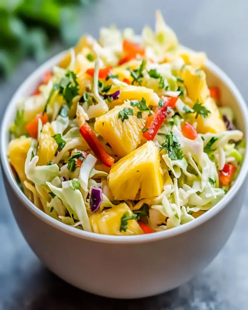 Ensalada Tropical de Piña y Repollo Sin Mayonesa First Image First Image