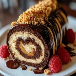 Pastel Rollo de Chocolate con Crema de Cacahuate First Image First Image