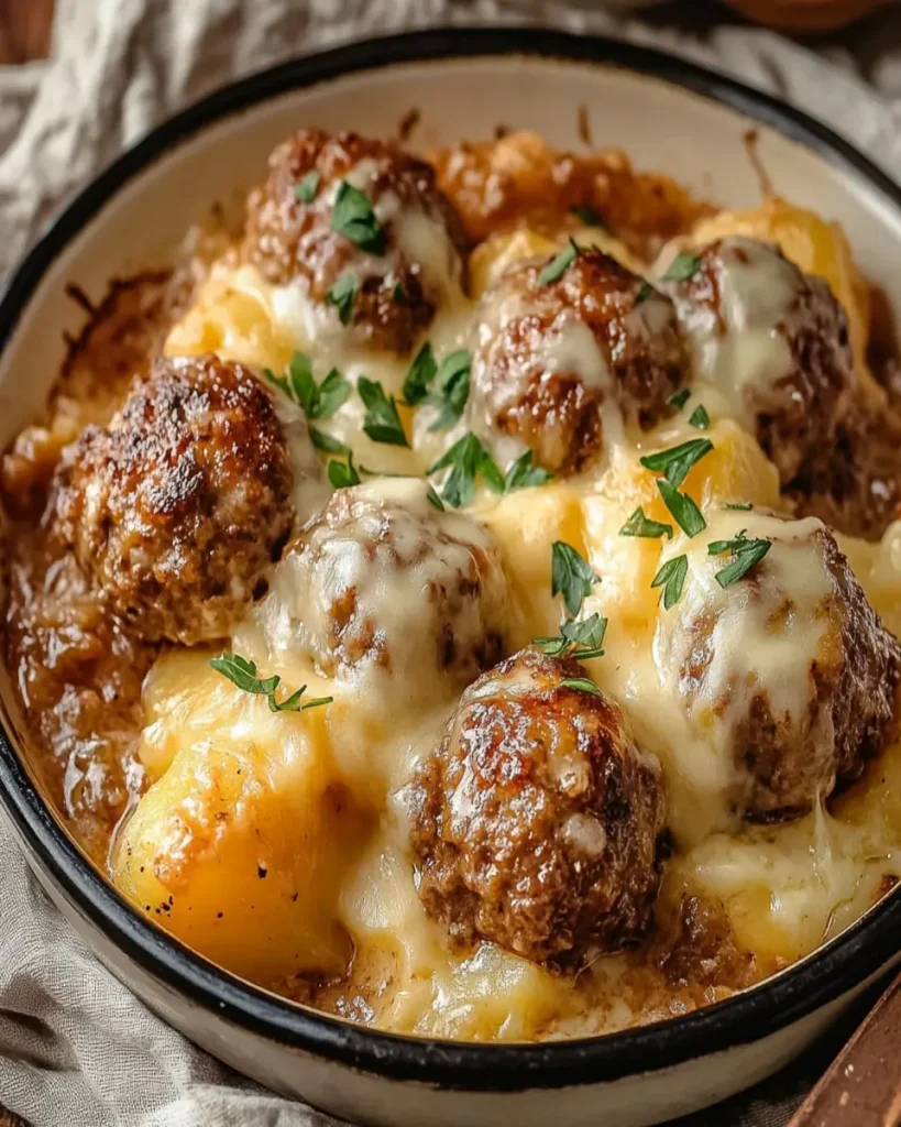 Albóndigas Indulgentes con Cazuela de Papas y Queso First Image First Image