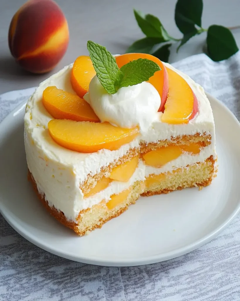Pastel Ligero de Duraznos y Yogur: ¡Esponjoso, Frutal, Adictivo! First Image First Image