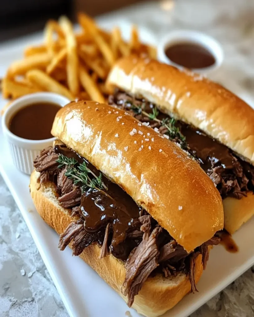 Sándwiches de French Dip con Carne Suave y Deliciosa First Image First Image