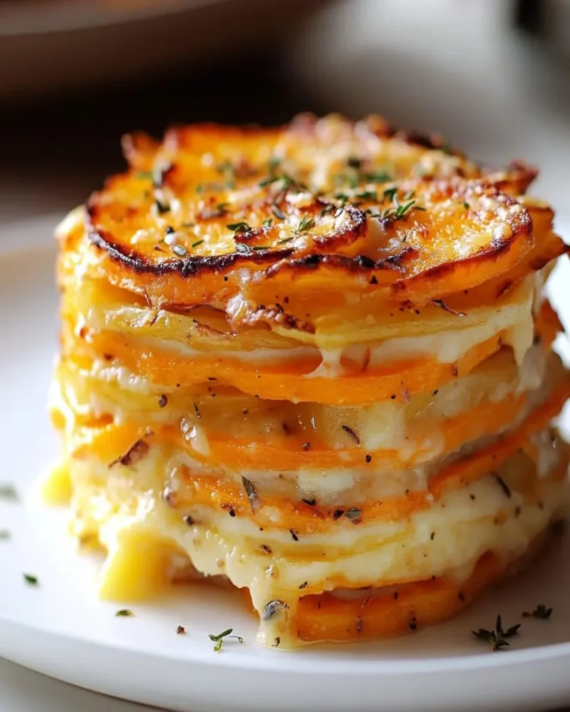 Torre de Gratinado de Papas y Batatas First Image First Image