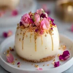 Bombas de Cheesecake de Vainilla y Rosa con Glaseado Dorado First Image First Image