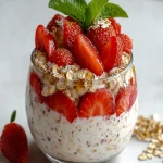 Tarta de Queso de Fresa en Avena Nocturna First Image First Image
