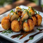 Croquetas de Queso Azul con Peras Caramelizadas First Image First Image