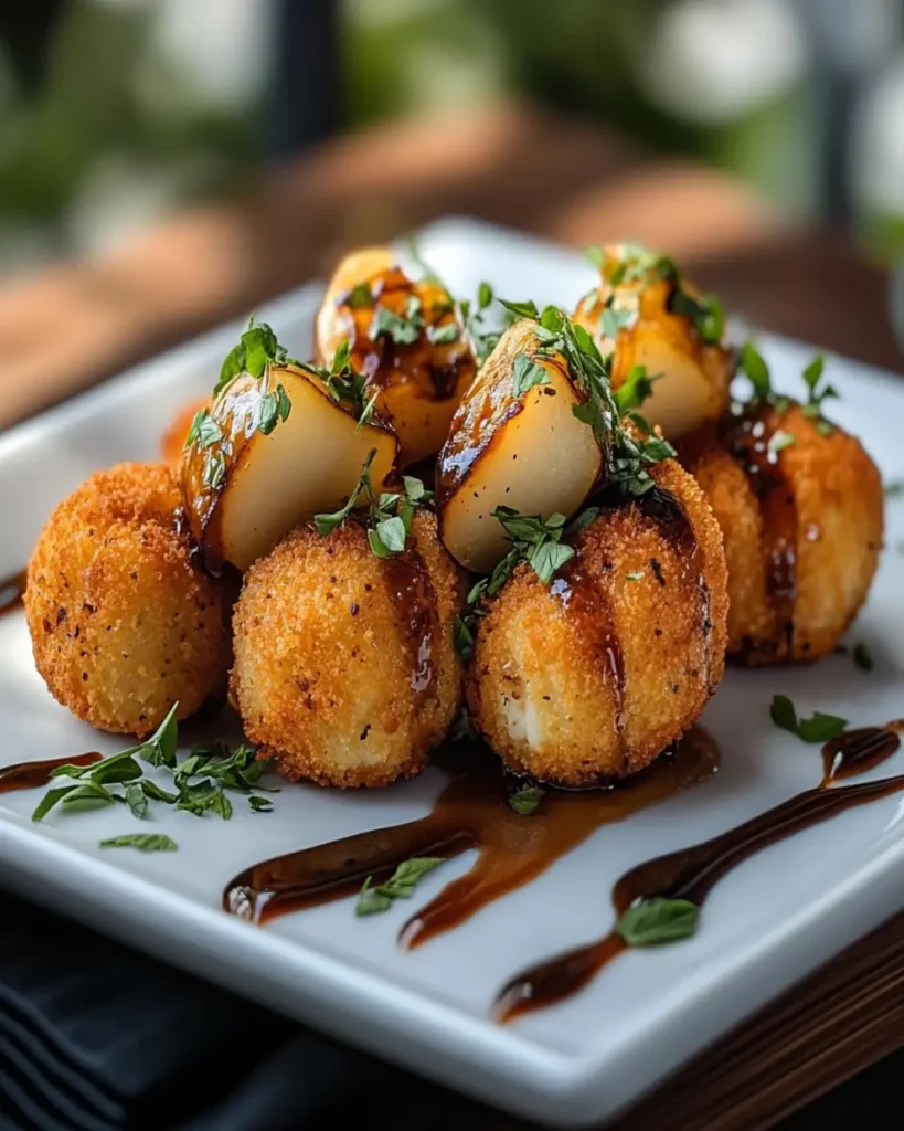 Croquetas de Queso Azul con Peras Caramelizadas First Image First Image
