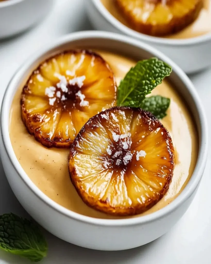 Mousse de Mantequilla Dorada con Piña Caramelizada First Image First Image