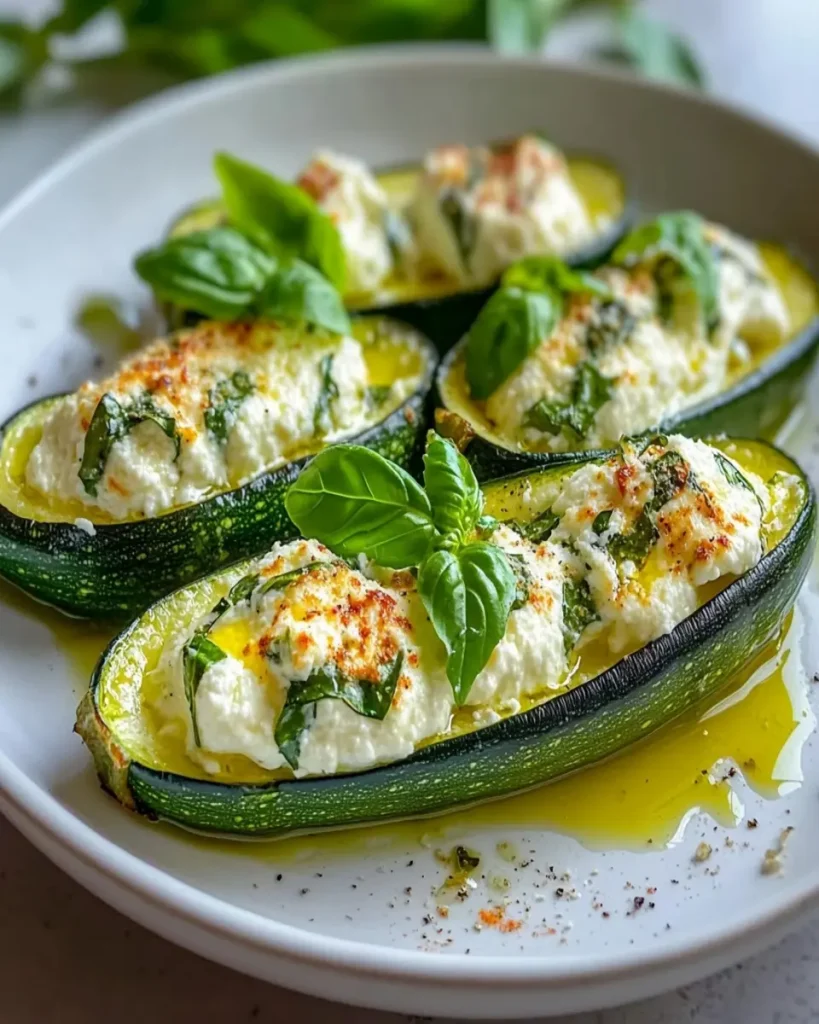 Zucchinis Rellenos de Ricotta y Albahaca First Image First Image