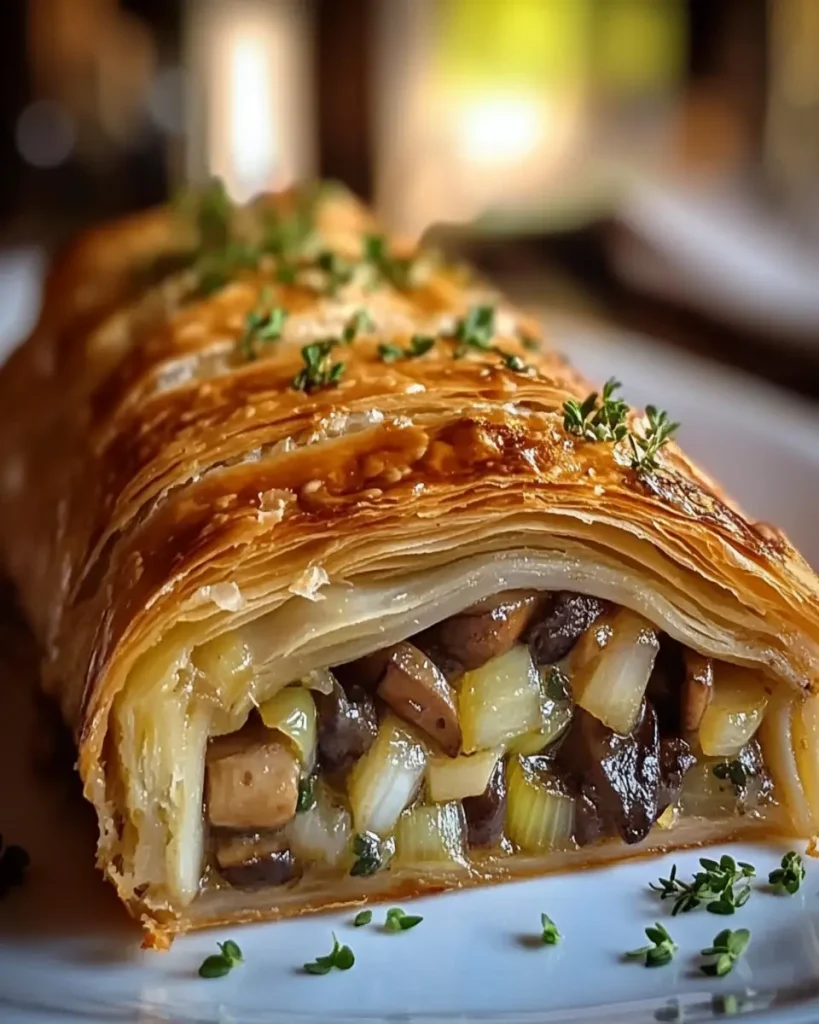 Strudel Salado de Champiñones con Puerros y Queso Parmesano First Image First Image