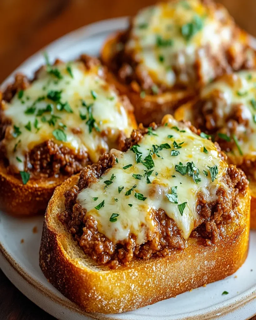 Pan de Ajo con Sloppy Joe y Queso First Image First Image