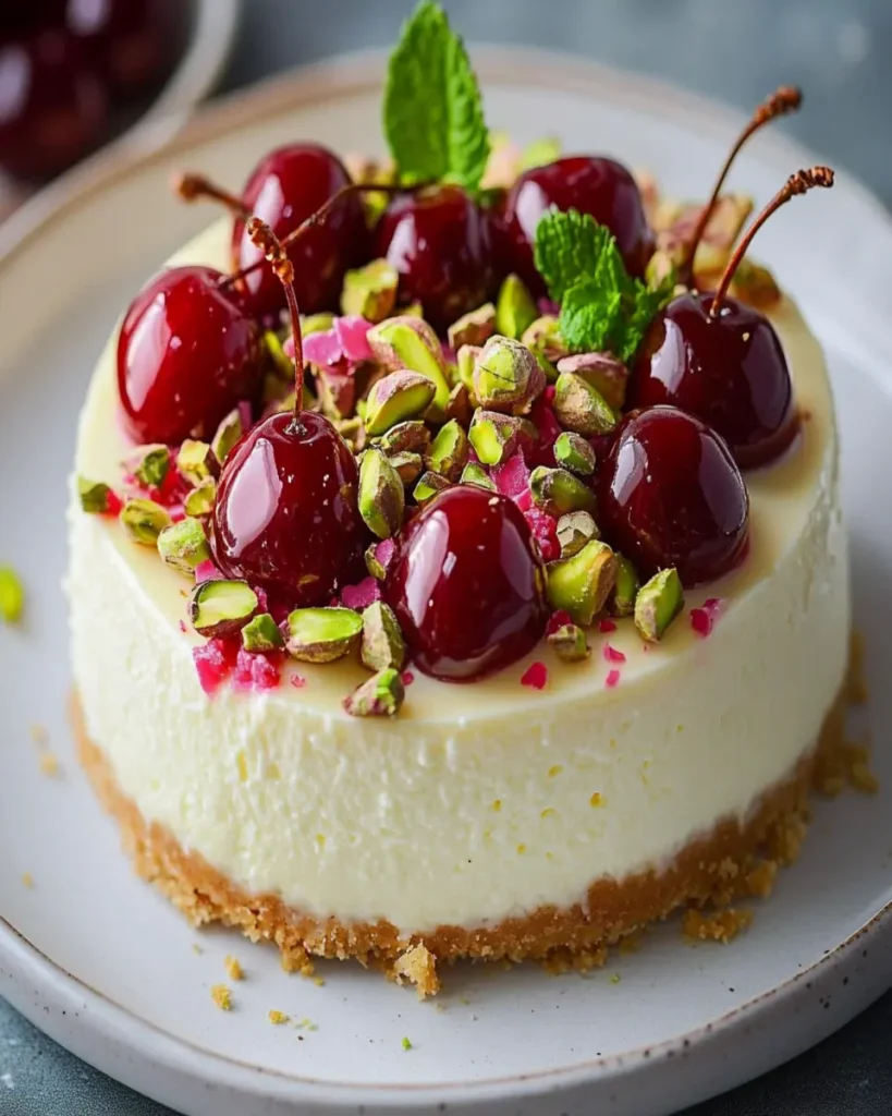 Cheesecake de Limón, Lima, Cereza y Pistacho First Image First Image
