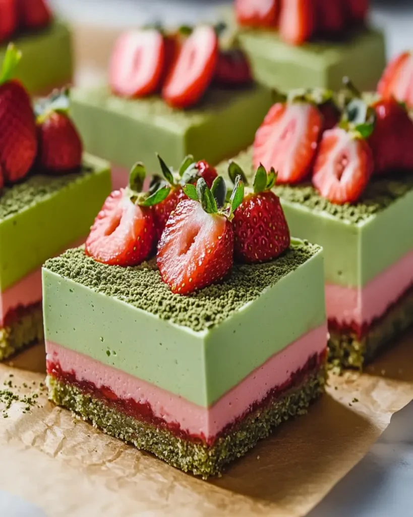 Barras de Crema de Fresa y Matcha Irresistibles First Image First Image