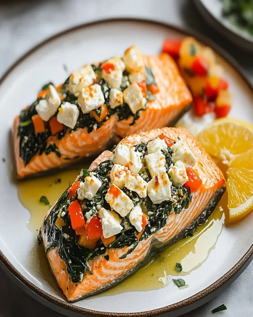 Salmón Relleno de Espinacas y Feta First Image First Image