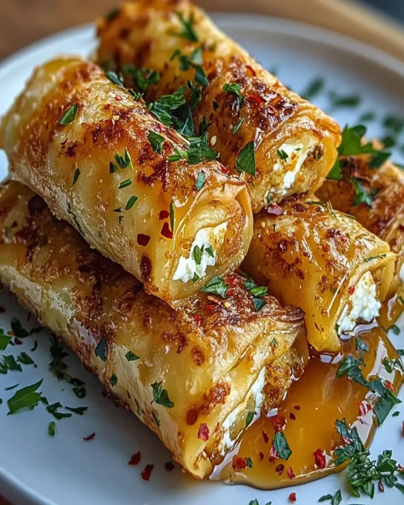 Rollitos de Feta Crujientes con Miel Picante First Image First Image