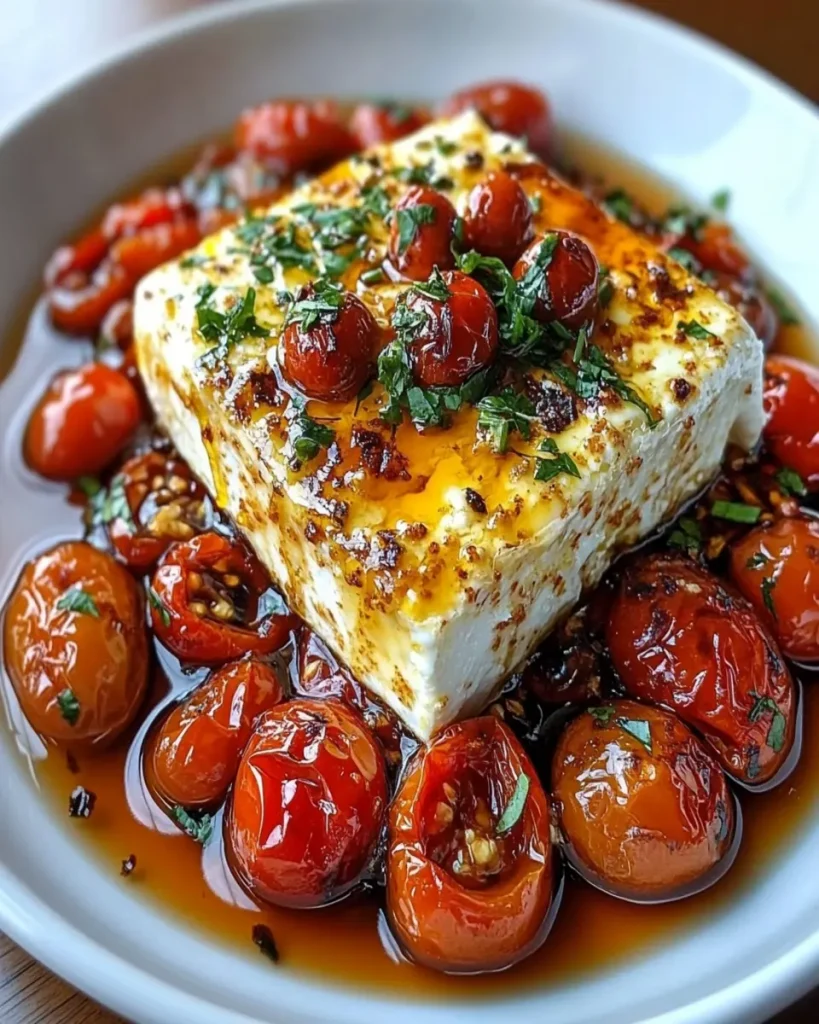 Feta al horno con tomates asados y miel First Image First Image