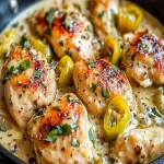 Pollo Cremoso con Pimientos Pepperoncini en Sartén First Image First Image