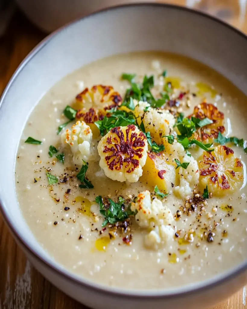 Crema de Patatas al Ajo Asado con Coliflor Salteada First Image First Image