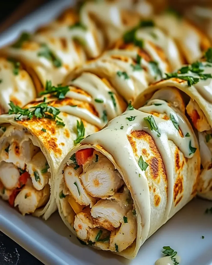 Wraps de Pollo, Queso y Salsa de Ajo First Image First Image