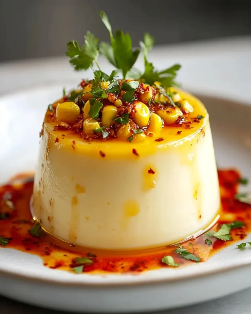 Panna Cotta de Maíz Asado con Aceite de Chile y Limón First Image First Image