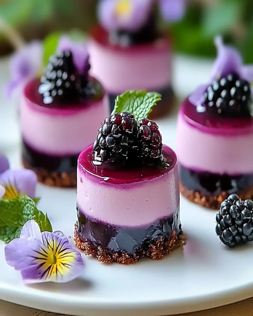Mini Pasteles de Mousse de Mora para un Delicioso Postre de Verano First Image First Image
