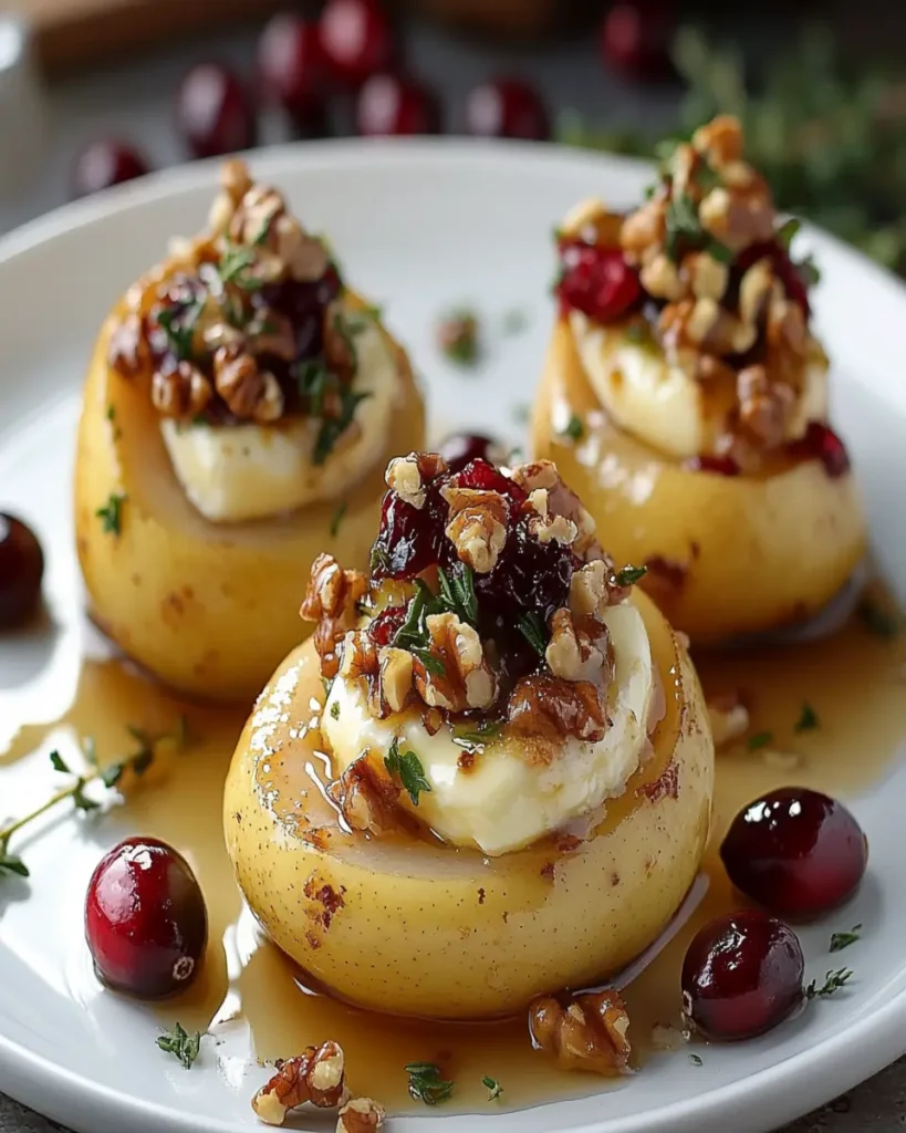 Peras al Horno con Brie, Nueces y Arándanos First Image First Image