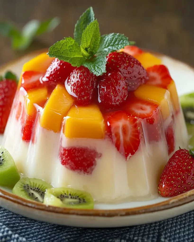 Gelatina de Queso Crema y Fruta First Image First Image
