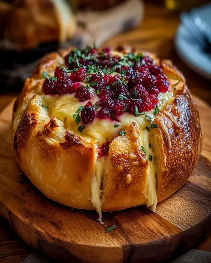 Tazón de Pan Relleno de Brie y Arándanos First Image First Image