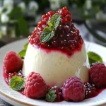 Panna Cotta de Vainilla Sin Lactosa con Coulis de Frambuesa First Image First Image