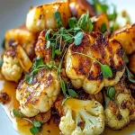 Coliflor caramelizada con miel y crujiente de halloumi First Image First Image