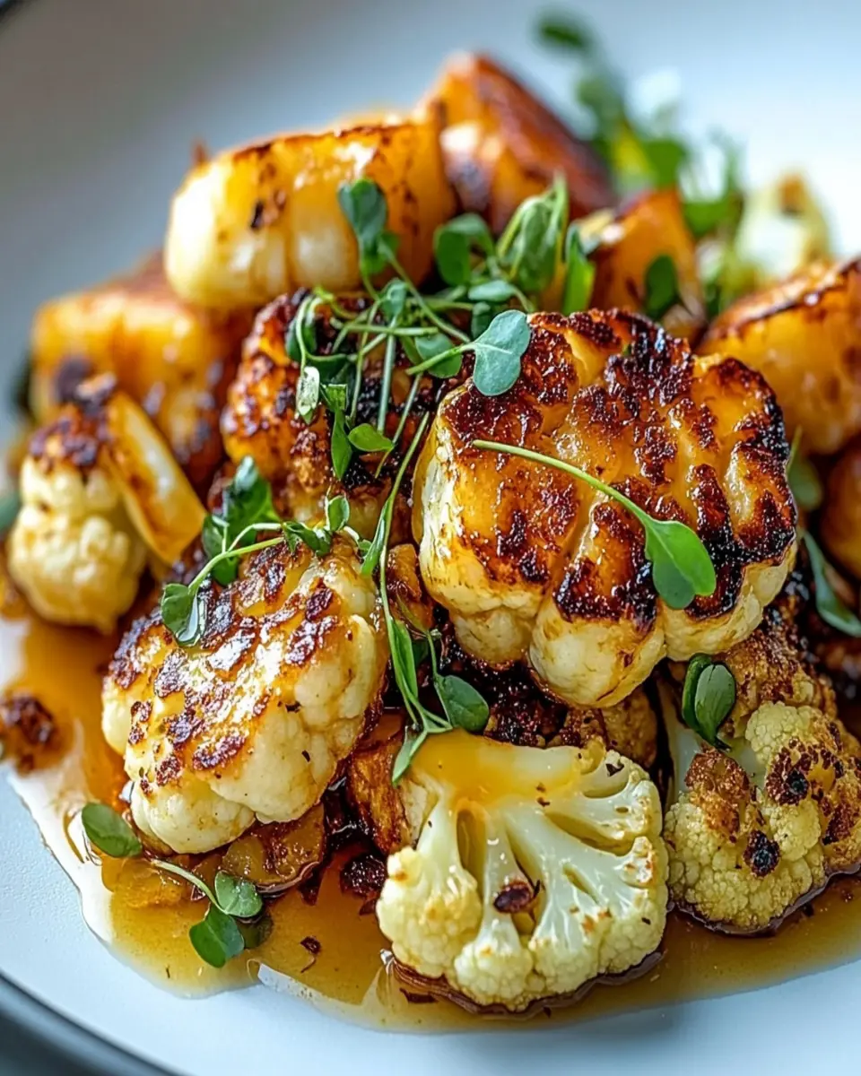 Coliflor caramelizada con miel y crujiente de halloumi First Image First Image