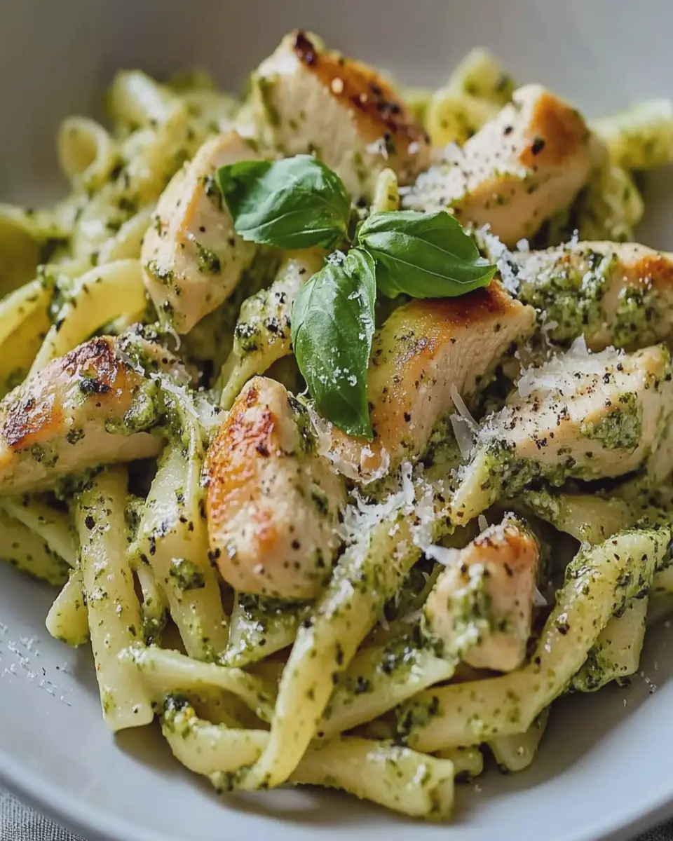 Pasta de Pollo Cremosa con Pesto First Image First Image