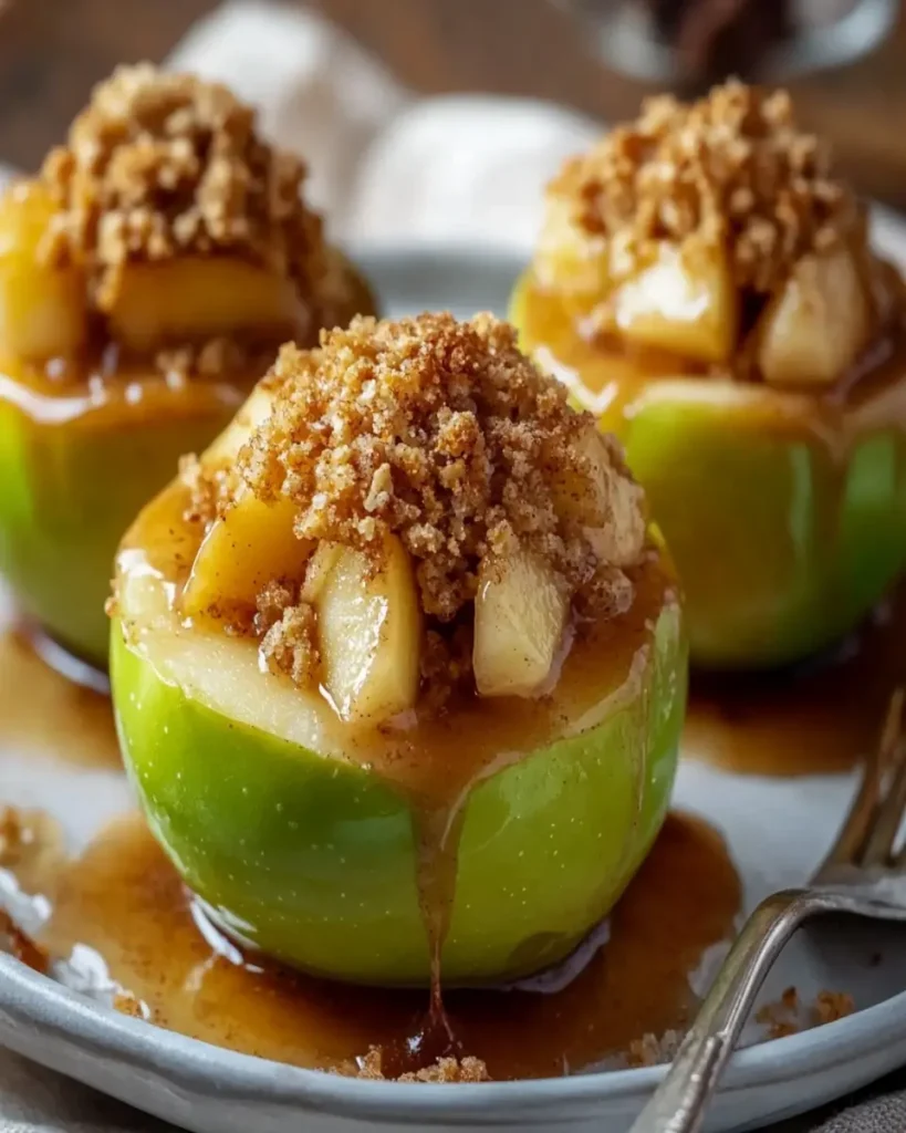 Manzanas Rellenas de Crujiente de Manzana First Image First Image