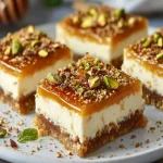 Barritas de Cheesecake Griego con Miel y Pistachos First Image First Image