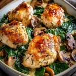 Pollo al Horno con Espinacas y Champiñones Bajo en Carbohidratos First Image First Image