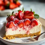 Cheesecake de Fresa Sin Horno con Costra Dorada First Image First Image