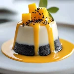 Panna Cotta de Sésamo Negro con Coulis de Mango First Image First Image