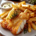 Pescado Crujiente con Papas Fritas First Image First Image