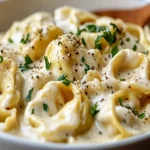 Tortellini Alfredo Cremoso en Olla de Cocción Lenta First Image First Image
