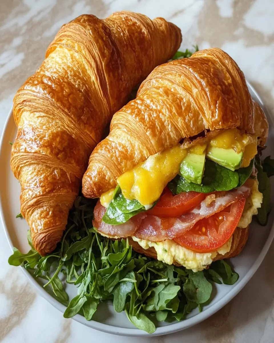 Sándwiches de Croissant para el Desayuno First Image First Image