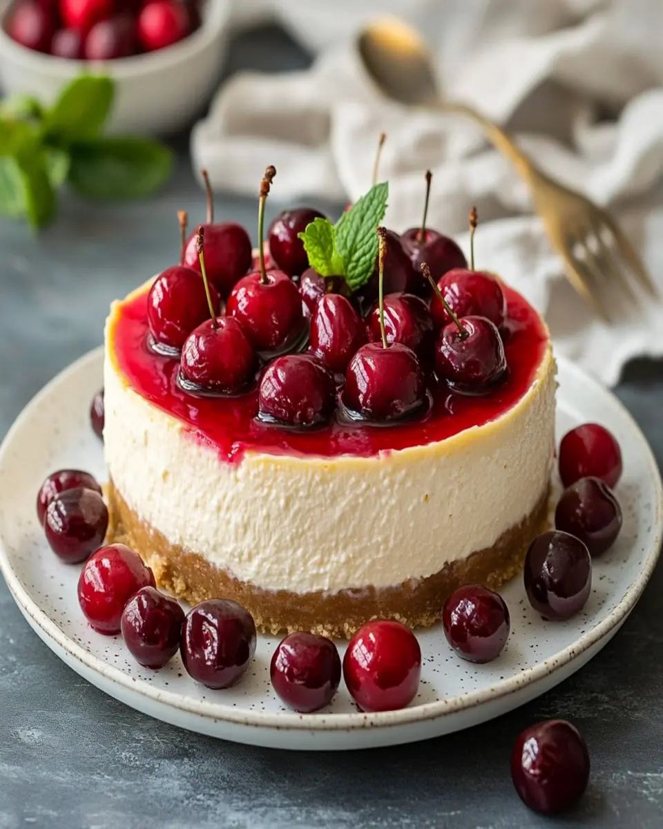 Tarta de Queso Cremosa de Cereza First Image First Image